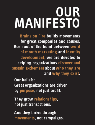 brains on fire brand manifesto