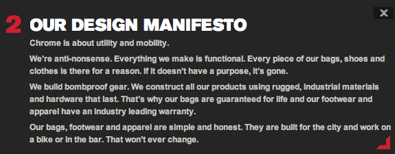 chrome bag company design manifesto