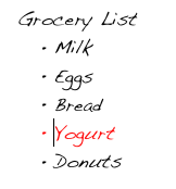 Von Restorff Effect, Grocery List